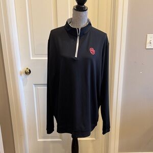 Peter Millar OU Black Long Sleeve Quarter Zip